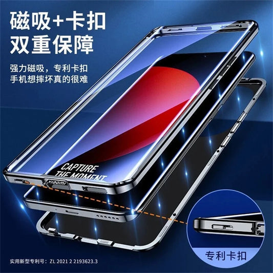 360 Full Magnetic Case For Honor 200 Smart 5G X7C Cover Double Sided Adsorption Metal Tempering Glass Protection Phone Shell
