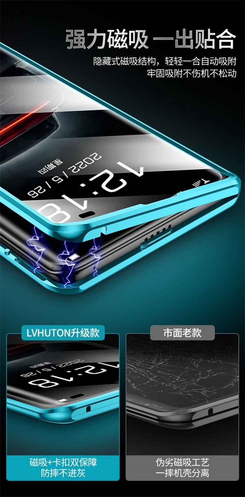 360 Full Cover For Huawei P60 Pro Case Tempered Glass Flip Phone Case For Huawei P 60 P60Pro Double Sided Protection Capa Bumper