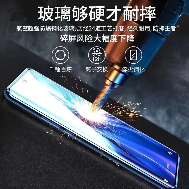 360 Full Magnetic Case For Honor 200 Smart 5G X7C Cover Double Sided Adsorption Metal Tempering Glass Protection Phone Shell