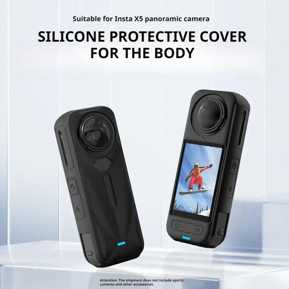 For Insta360 X5 Panoramic Action Camera Protective Case Silicone Shockproof Protective Case Cover With Lens Cover For Insta 360