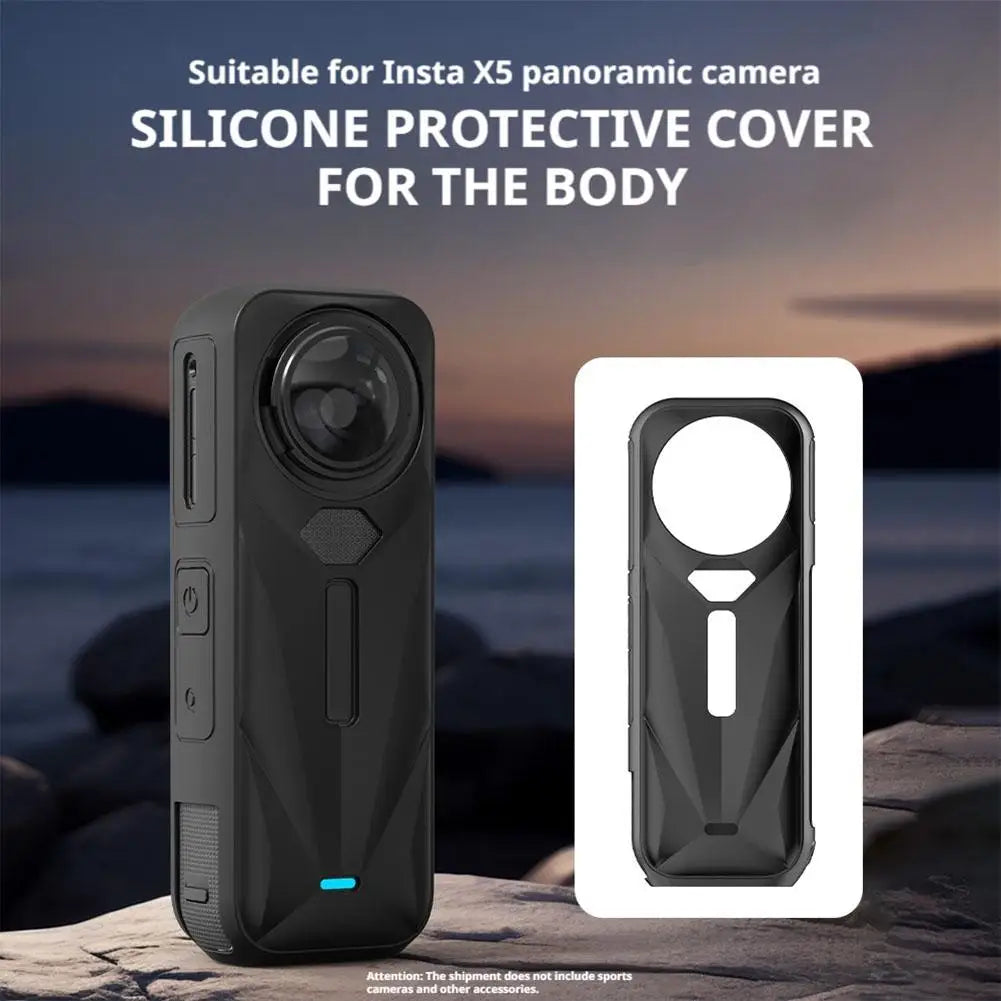 For Insta360 X5 Panoramic Action Camera Protective Case Silicone Shockproof Protective Case Cover With Lens Cover For Insta 360