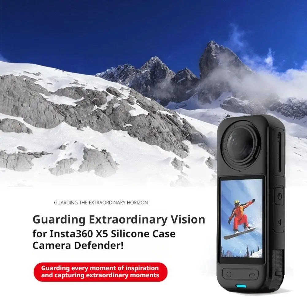 For Insta360 X5 Panoramic Action Camera Protective Case Silicone Shockproof Protective Case Cover With Lens Cover For Insta 360