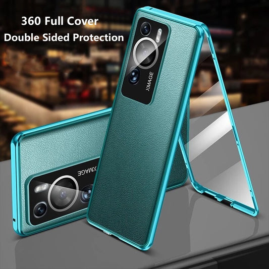 360 Full Cover For Huawei P60 Pro Case Tempered Glass Flip Phone Case For Huawei P 60 P60Pro Double Sided Protection Capa Bumper