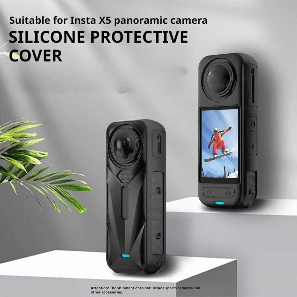 For Insta360 X5 Panoramic Action Camera Protective Case Silicone Shockproof Protective Case Cover With Lens Cover For Insta 360